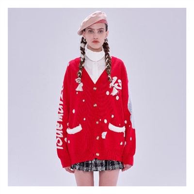 Sweater Cardigan Wanita Krismas LED