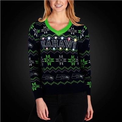 Sweater V-leher LED Krismas Wanita